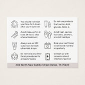 Jede Color HydraFacial Aftercare Advice Card (Rückseite)