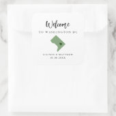 Jede Color Washington DC Wedding Welcome Bag Quadratischer Aufkleber (Tasche)