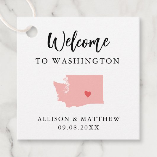 Jede Colour Washington Staat Wedding Welcome Bag Geschenkanhänger (Vorderseite)