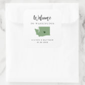 Jede Colour Washington Staat Wedding Welcome Bag Quadratischer Aufkleber (Tasche)