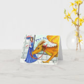 Jede Dame braucht einen Drachen Karte (Gelbe Blume)