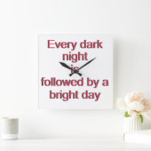 Jede dunkle Nacht Quadratische Wanduhr (Zuhause)