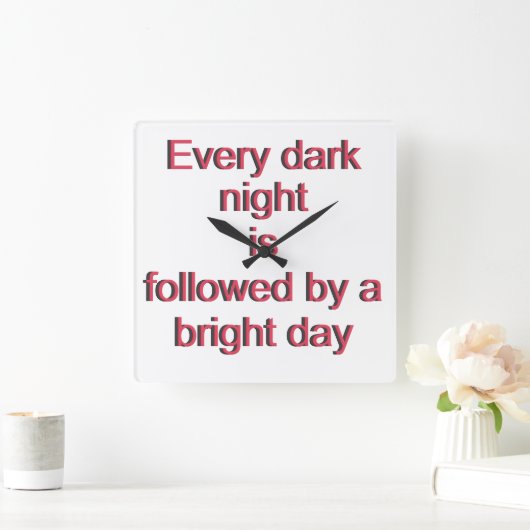 Jede dunkle Nacht Quadratische Wanduhr (Zuhause)