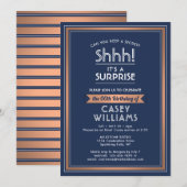 Jede erstaunliche Geburtstagsnacht blaues weißes K Einladung (Vorne/Hinten)