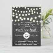 Jede Event Chalkboard String Lights-Verlobung Einladung (Stehend Vorderseite)