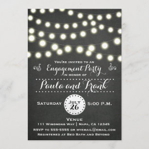 Jede Event Chalkboard String Lights-Verlobung Einladung