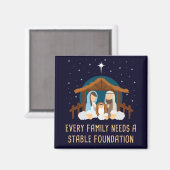 Jede Familie braucht eine stabile Stiftung - Weihn Magnet (Vorderseite/Rückseite)