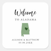 Jede Farbe Alabama Hochzeitsjacke oder -box Quadratischer Aufkleber (Vorderseite)