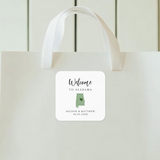 Jede Farbe Alabama Hochzeitsjacke oder -box Quadratischer Aufkleber