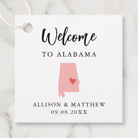Jede Farbe Alabama Hochzeitungs-Begrüßungstasche Geschenkanhänger (Vorderseite)