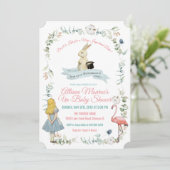 JEDE FARBE - Alice im Wunderland Babydusche Einladung (Stehend Vorderseite)