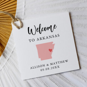 Jede Farbe Arkansas Hochzeitungs-Begrüßungstasche Geschenkanhänger
