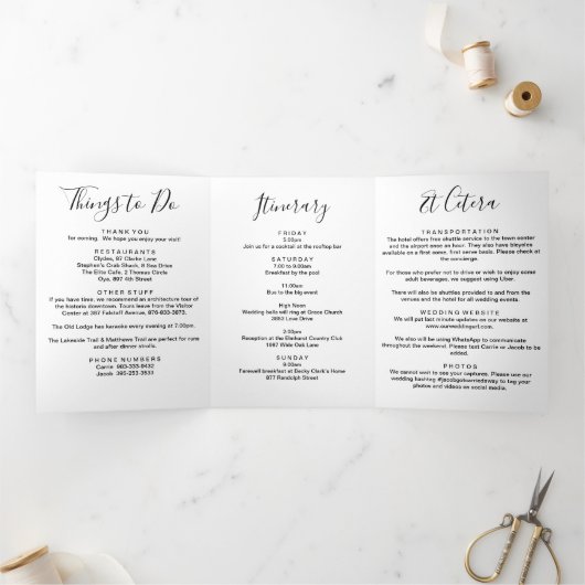 Jede Farbe Aruba Hochzeitsnacht Begrüßungsreise Dreifach-gefaltete Programmkarte (Innenseite)