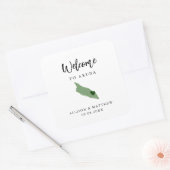 Jede Farbe Aruba Hochzeitsnacht oder -box Quadratischer Aufkleber (Umschlag)