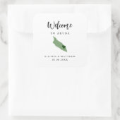 Jede Farbe Aruba Hochzeitsnacht oder -box Quadratischer Aufkleber (Tasche)