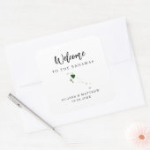 Jede Farbe Bahamas Hochzeitsjacke oder -box Quadratischer Aufkleber (Umschlag)