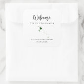 Jede Farbe Bahamas Hochzeitsjacke oder -box Quadratischer Aufkleber (Tasche)