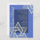 Jede Farbe Bat Mitzvah großen Gold Star von David Einladung (Vorderseite)