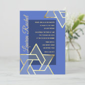 Jede Farbe Bat Mitzvah großen Gold Star von David Einladung (Stehend Vorderseite)