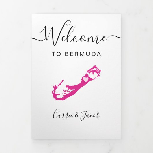 Jede Farbe Bermuda Hochzeitsnacht Begrüßungsreise Dreifach-gefaltete Programmkarte (Cover)