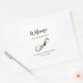 Jede Farbe Bermuda Hochzeitsnacht oder -box Quadratischer Aufkleber (Umschlag)
