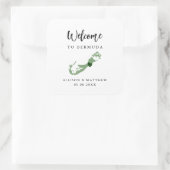 Jede Farbe Bermuda Hochzeitsnacht oder -box Quadratischer Aufkleber (Tasche)