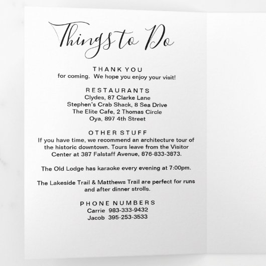 Jede Farbe Dominikanische Republik Hochzeitsempfan Dreifach-gefaltete Programmkarte (Innen Erste Seite)