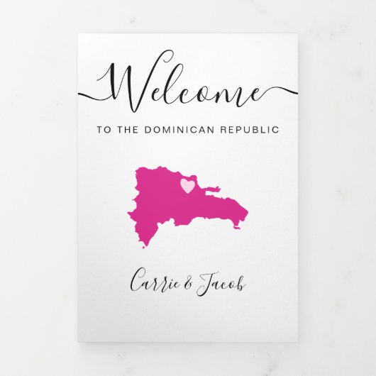 Jede Farbe Dominikanische Republik Hochzeitsempfan Dreifach-gefaltete Programmkarte (Cover)