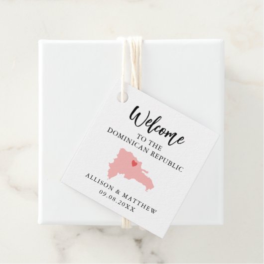 Jede Farbe Dominikanische Republik Hochzeitsnahrun Geschenkanhänger (Beispiel)