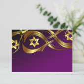 Jede Farbe Golden Star Swak Bat Mitzvah UAWG RSVP Karte (Stehend Vorderseite)