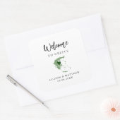 Jede Farbe Griechenland Hochzeitsnadel oder -box Quadratischer Aufkleber (Umschlag)