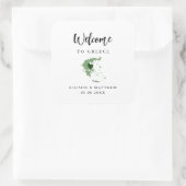 Jede Farbe Griechenland Hochzeitsnadel oder -box Quadratischer Aufkleber (Tasche)