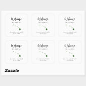 Jede Farbe Hawaii Hochzeitungs-Begrüßungstasche od Quadratischer Aufkleber (Blatt)