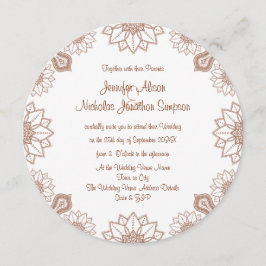 Jede Farbe Henna Mandala Stil Muster Hochzeit Einladung