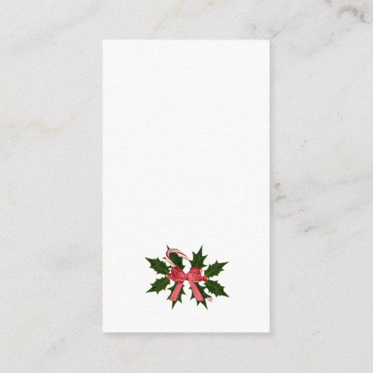 Jede Farbe Hintergrund Candy Cane "Joy" Weihnachte Begleitkarte (Rückseite)