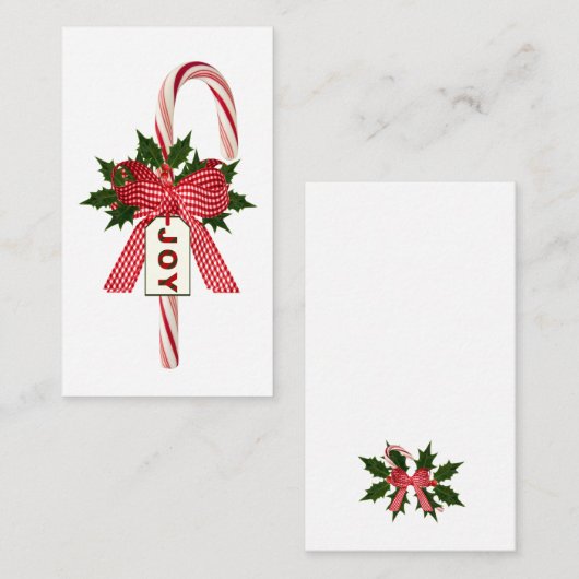 Jede Farbe Hintergrund Candy Cane "Joy" Weihnachte Begleitkarte (Vorne/Hinten)