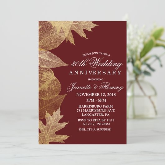 JEDE FARBE - Hochzeit im Herbst anlässlich des Jah Einladung (Stehend Vorderseite)