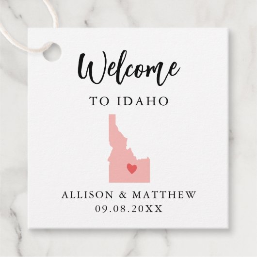 Jede Farbe Idaho Hochzeitungs-Begrüßungstasche Geschenkanhänger (Vorderseite)