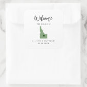 Jede Farbe Idaho Hochzeitungs-Begrüßungstasche ode Quadratischer Aufkleber (Tasche)