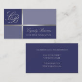 Jede Farbe Ihrer Monogramm-Visitenkarte Visitenkarte (Vorne/Hinten)