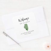 Jede Farbe Illinois Hochzeitsnadel oder -box Quadratischer Aufkleber (Umschlag)