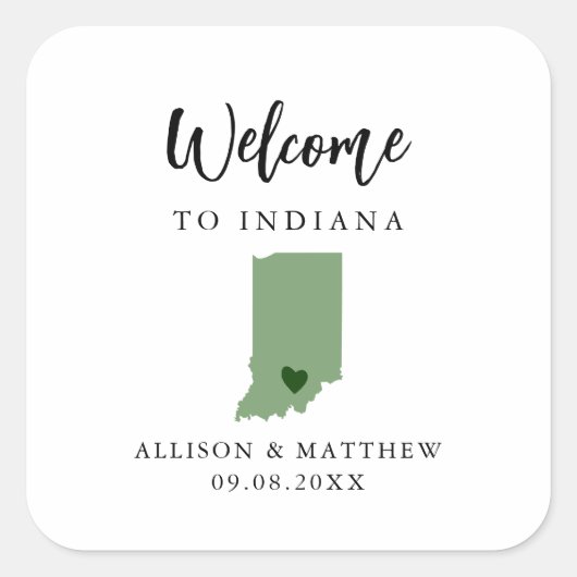 Jede Farbe Indiana Hochzeitsjacke oder -box Quadratischer Aufkleber (Vorderseite)