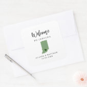 Jede Farbe Indiana Hochzeitsjacke oder -box Quadratischer Aufkleber (Umschlag)