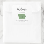 Jede Farbe Iowa Hochzeitungs-Begrüßungstasche oder Quadratischer Aufkleber (Tasche)