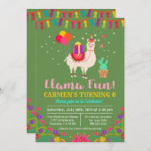 JEDE FARBE - Llama zum Geburtstag Einladung (Vorne/Hinten)