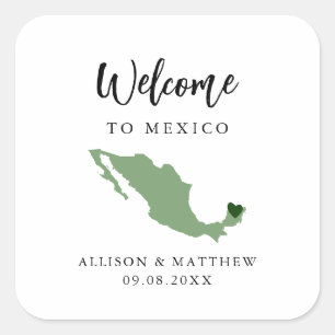 Jede Farbe Mexiko Hochzeitsnadel oder -box Quadratischer Aufkleber