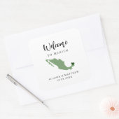 Jede Farbe Mexiko Hochzeitsnadel oder -box Quadratischer Aufkleber (Umschlag)