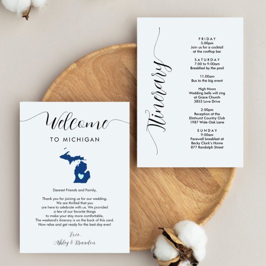 Jede Farbe Michigan Hochzeit Begrüßungsreise