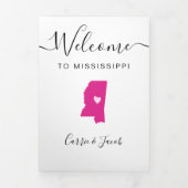 Jede Farbe Mississippi Hochzeit Begrüßungsreise Dreifach-gefaltete Programmkarte (Cover)