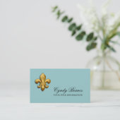 Jede Farbe mit der Gold Lilie Business Card Visitenkarte (Stehend Vorderseite)